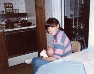 Sally Wright with baby Dek