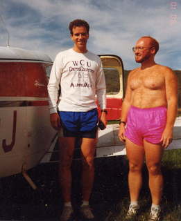 Dave Parker, Adam, and N4372J at Penns Cave