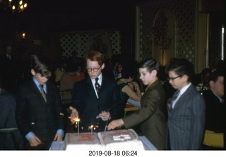 Philip E. Rosenberg slides -- Adam's Bar Mitzvah - Adam cutting the cake