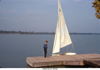 Adam and Flying Scot sailboat