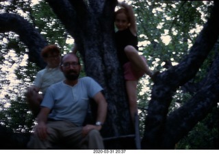 195 02l. Adam and Betsy in a tree