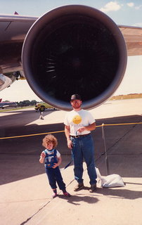 Antona and Adam under a big jet