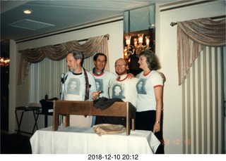 AMPS Dick Frenkiel dinner - Mac MacDonald + Bob Shoenweisner + Adam + Ruth Wiggins in Dick Frenkiel shirts