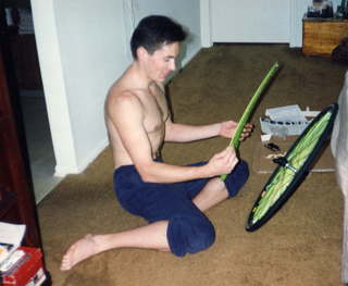 Kevin Parks and his bicycle wheel