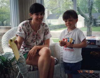 Sally Wright and son