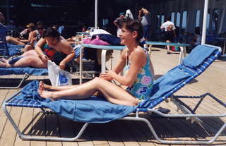 Sunbathing on the deck