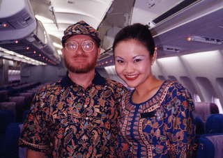 Singapore Airlines Adam and hostess