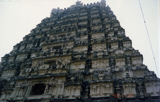 Satish Satish wedding Geeta wedding in Madras, India- temple top in Kanchapurim