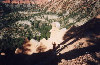 Bryce Canyon Adam's shadow on hoodoo top