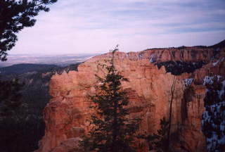 Bryce Canyon trail on snowy morning