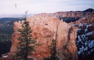 Bryce Canyon hoodoos on snowy morning