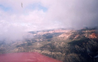 Bryce Canyon amid clouds -- aerial