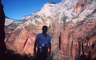 Zion National Park, Adam coming down from Angel's Landing