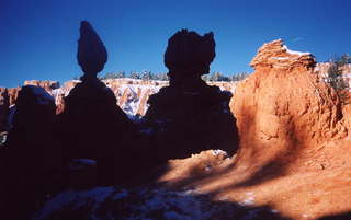 Bryce Canyon, rocks in silhouette