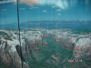 Zion National Park -- display of Zion from the air