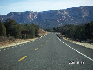 drive from Zion to Kanab -- road to Kanab