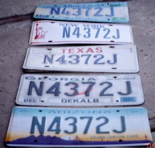 five license plates