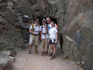 Grand Canyon -- Greg and friends at the Black Bridge tunnel -- South Kaibab