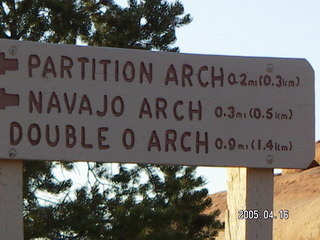 Arches National Park -- trail sign