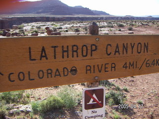 Canyonlands National Park -- Lathrop Trail -- sign