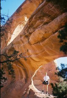 Arches National Park - Adam in Double-O arch