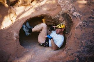 Arches National Park -- Adam in a hole in the rock