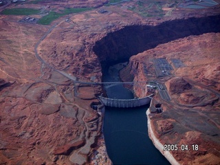 Lake Powell region -- aerial -- Glen Canyon dam