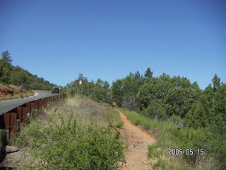 Sedona Airport trail -- Adam running away (very small)