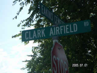 Eakins Cemetary Road and Clark Airfield Road sign