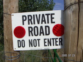 40G area, Private Road sign