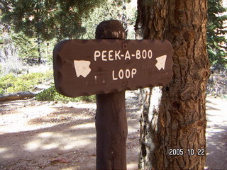 Bryce Canyon -- Peek-a-boo Loop sign