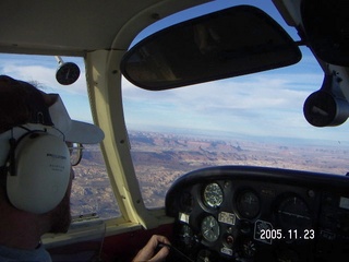 aerial -- Adam flying over Canyonlands