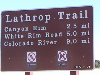 Canyonlands National Park -- Lathrop Trail sign