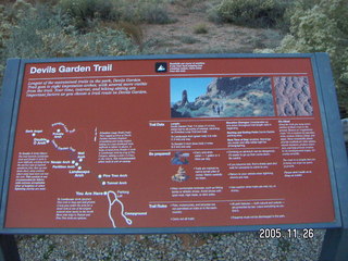 Arches National Park -- Devil's Garden trail sign