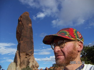 Canyonlands National Park -- White Rim view -- Adam and sign