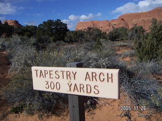 Arches National Park -- Tapestry Arch sign