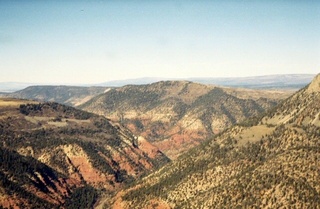 aerial -- Colorado canyon near Telluride