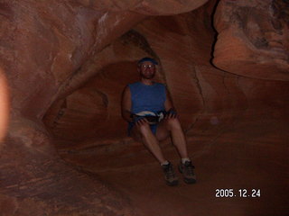 19 5nq. `Zion National Park -- Angel's Landing hike -- Adam in the hole in the rock