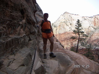 Zion National Park -- Angel's Landing hike -- Adam climbing