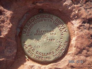 Zion National Park -- Observation Point -- USGS marker