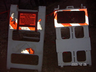 zion national park path closed sign