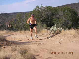 275 5pe. Bagdad -- Coors Lake trail -- Adam running