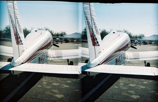 stereo-3D L+R parallel-eye Loreo -- Adam and N4372J at Marana Airport (AVQ)