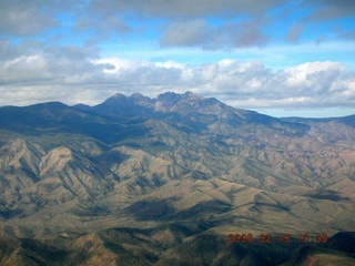 aerial -- Four Peaks in clouds