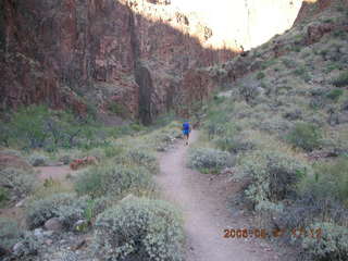 294 5t7. North Kaibab trail from Phantom Ranch -- Adam running in the distance