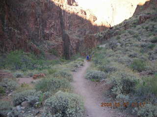 295 5t7. North Kaibab trail from Phantom Ranch -- Adam running in the distance