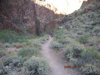 296 5t7. North Kaibab trail from Phantom Ranch -- Adam running in the distance