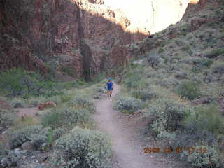 297 5t7. North Kaibab trail from Phantom Ranch -- Adam running in the distance