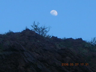 Phantom Ranch -- moon over inner canyon rim