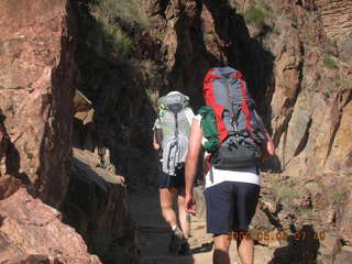 view from Bright Angel trail -- hiking friends